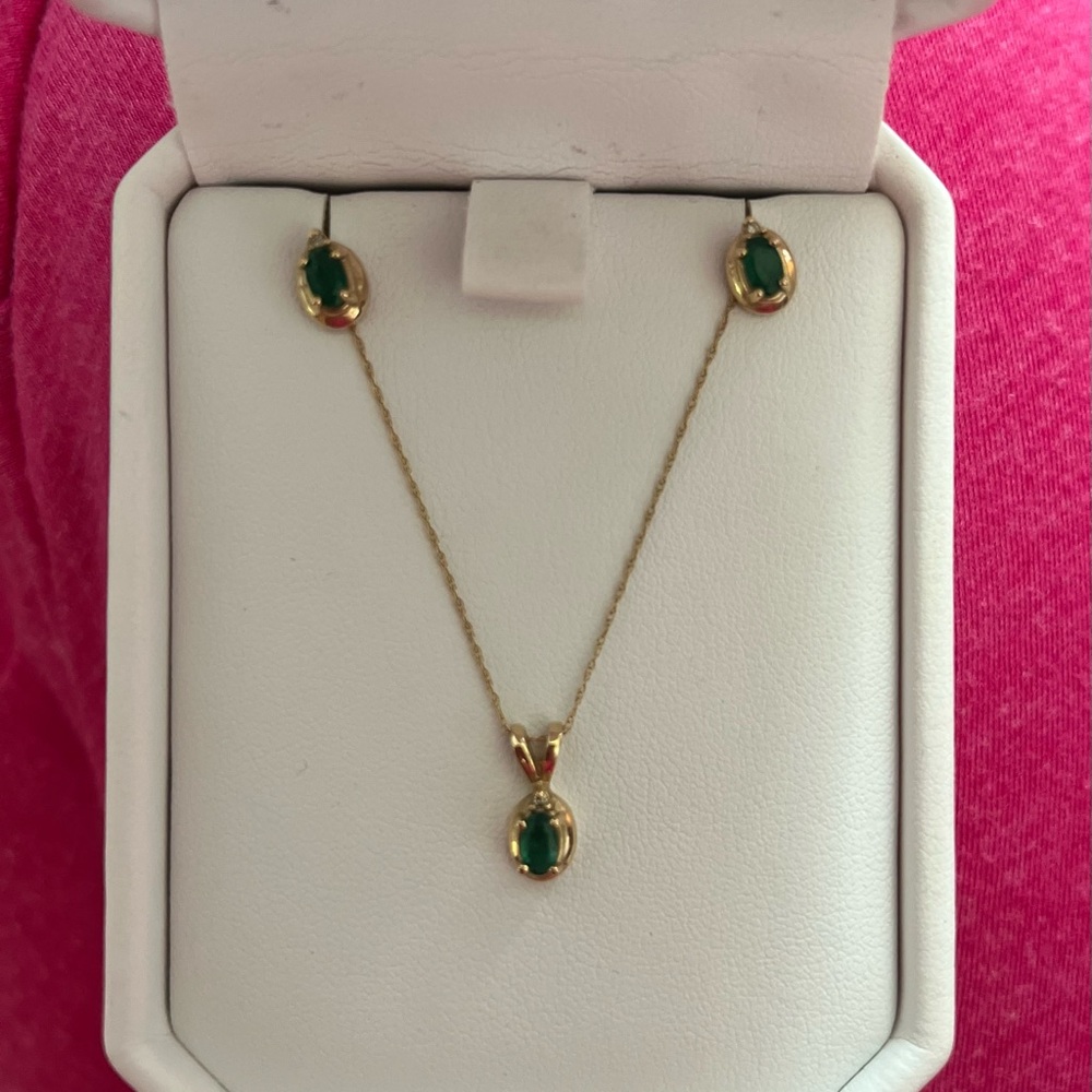 Elegant Emerald Green Jewelry Set 💚